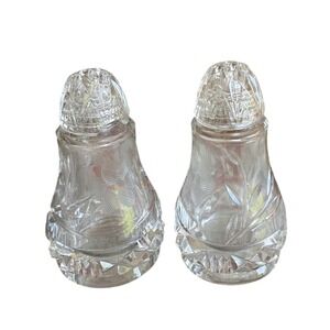 Antique McKee Glass Innovation Pattern 410 Salt Pepper Shakers & Lids Glass READ
